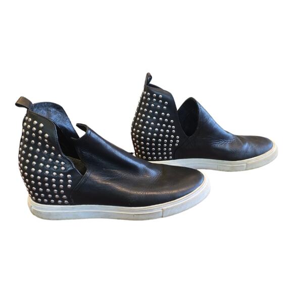 Steven By Steve‎ Madden Women's CHLOEY Sneaker, Black Leather, Size  8.5 - Picture 1 of 9